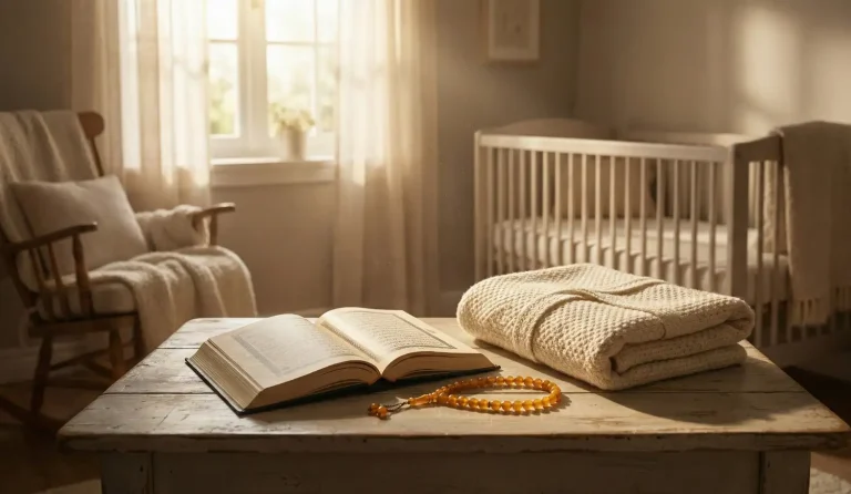 Open Quran in a sunny nursery room representing spiritual baby names