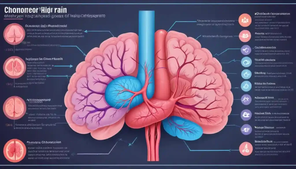 Infographic explaining the mechanism of morning sickness triggered by hCG hormone.
