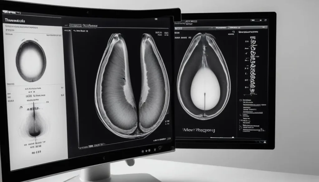 5-week transvaginal ultrasound showing the gestational sac and yolk sac.
